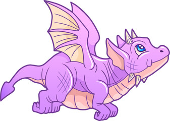 small cute dragon began its first flight
