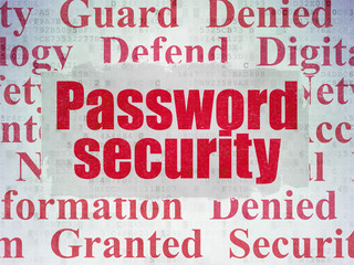 Protection concept: Password Security on Digital Data Paper background