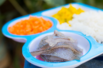 Fresh fish slide for baby food