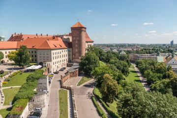 Obraz premium Wawel Cathedral in Krakow, Poland, aerial