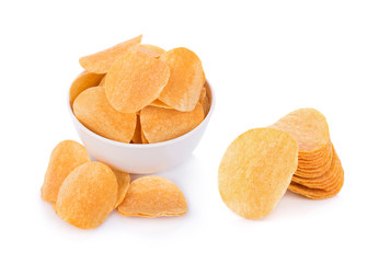 potato chips isolated on white background