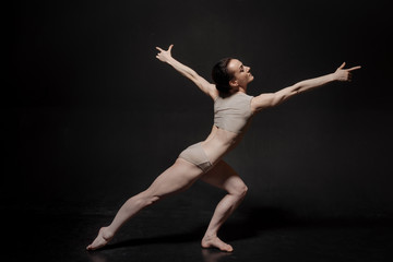 Fototapeta premium Airy young ballet dancer posing in the studio