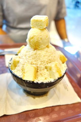 Ice shaved Bingsoo, popular Korean desset
