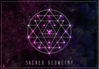 Sri yantra. Sacred geometry vector design element.