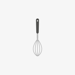 Simple icon os wire whisk in flat style. Vector silhouette symbol.
