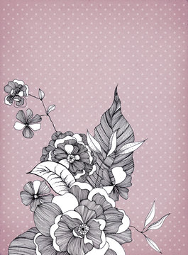 paper structure background with floral pattern