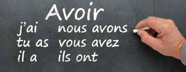 Verbe avoir sur ardoise, conjugaison