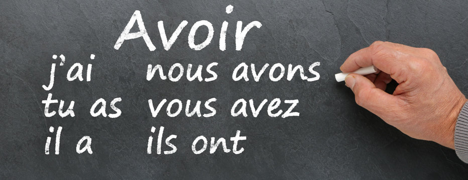 Verbe avoir sur ardoise, conjugaison