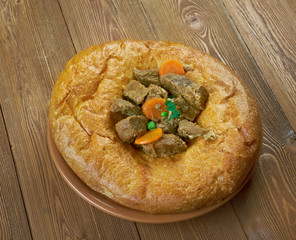 Arab flapjackwith beef sauce