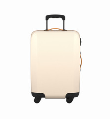 Suitcase on wheels without shadow isolated on white background 3