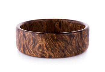 wooden plate isolated on white background