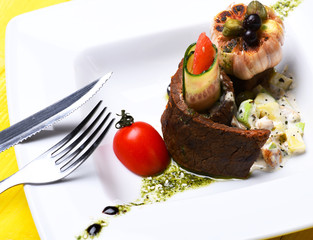 meat dish with garlic