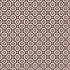 Outline seamless pattern with geometric figures. Ethnic wallpaper. Repeated ovals ornamental background