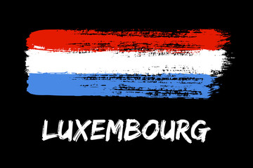 Luxembourg flag paint brush strokes
