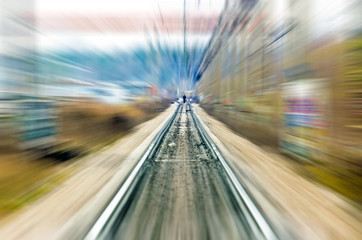 Railroad station speed rail trip