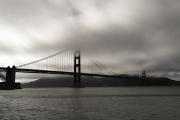 Golden Gate Bridge in the clouds