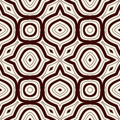 Outline ethnic abstract background. Seamless pattern with symmetric geometric ornament. Vector illustration