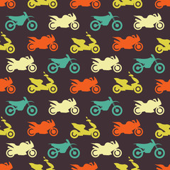 Retro motorcycle seamless pattern