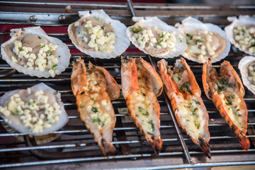 Summer barbecue concept seafood.