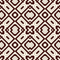 Outline seamless pattern with geometric ornament. Modern style background. Repeated figures wallpaper. Ethnic motif.