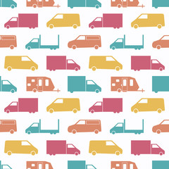 Naklejka premium Retro truck seamless pattern