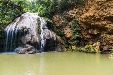 Kor luang Waterfull in Mae Ping National Park,Li,Lamphun,Thailan