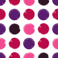 vector Seamless pattern: brush strokes circles of paint