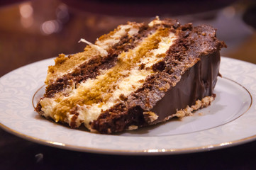 Praguer chocolate cake on a plate