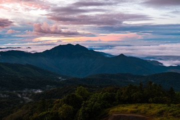 Sunrise at Doi Intanon National Park VIew point, Chiang Mai Thai