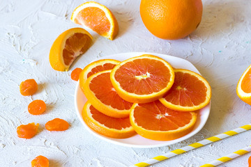 Orange slices on a plate