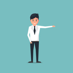 Businessman character. vector illustration.