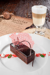 Brown chocolate cake