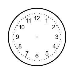 Obraz na płótnie Canvas clock face blank isolated on white background 