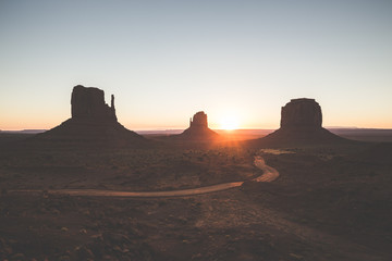 Monument Valley at sunrise, Arizona, USA