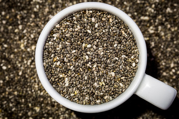Chia seeds in cup