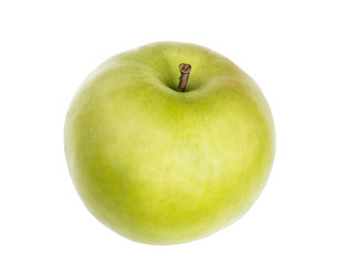 Ripe, fresh apple isolated on white background. Perfectly retouched with clear details. Full depth of field. Fruit photographed in Studio on white background