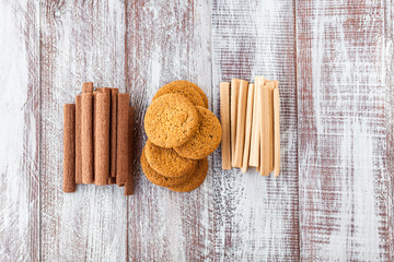 cookie in dish on a wooden background