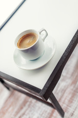 coffee on a table on a white background