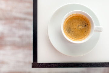 coffee on a table on a white background