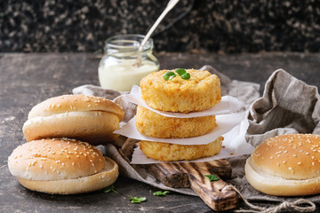 Ingredients for making vegan burger