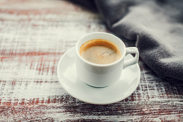 coffee on a table on a white background