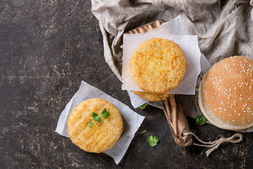 Ingredients for making vegan burger
