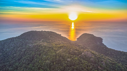 Fototapeta premium aerial photography 3 beaches viewpoint 3 beaches viewpoint is popular landmark of Phuket island can see 3 beaches first beach is Kata noi beach,second is Kata beach and the third is Karon beach