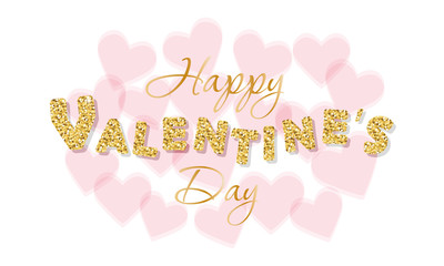 Valentines day background with transparent hearts.