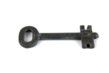 Old key on white