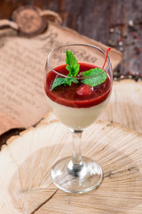 Panna cotta with mint