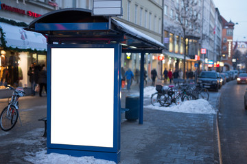 Bus stop advertising billboard germany
