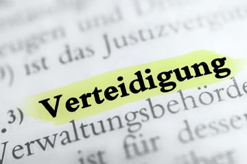 Obraz premium Verteidigung - grüngelb markiert