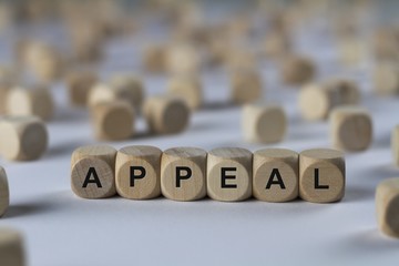 appeal - cube with letters, sign with wooden cubes - obrazy, fototapety, plakaty