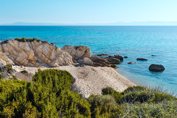 Summer Sithonia rocky coast, Greece.